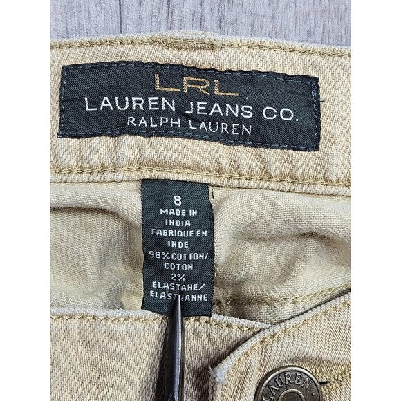 Lauren Ralph Lauren Jeans Womens 8 Beige Straight Leg Zip Pocket Classic Pants - Picture 5 of 11
